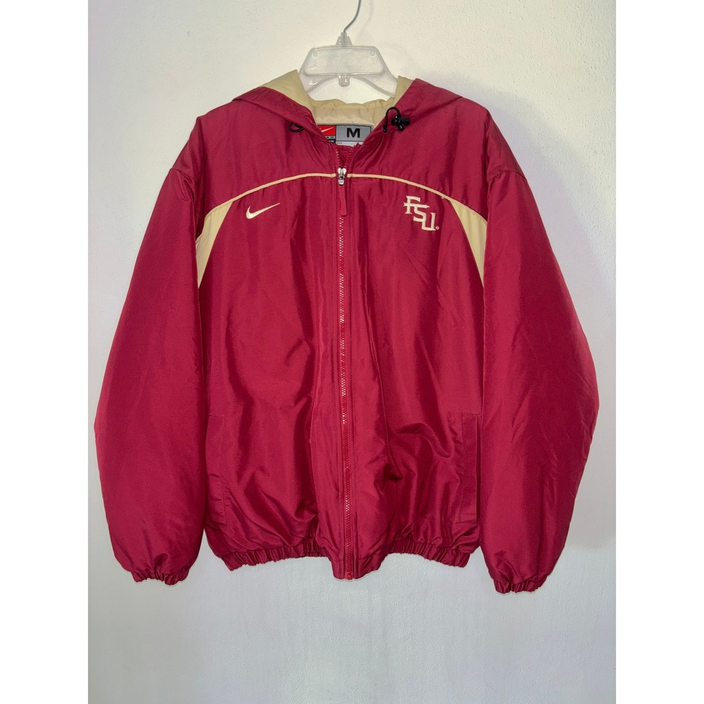 Vintage 2003 Nike Florida State Seminoles FSU Hooded Jacket Mens Medium Garnet